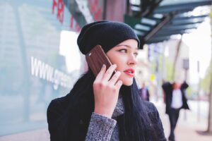 girl, phone, talking